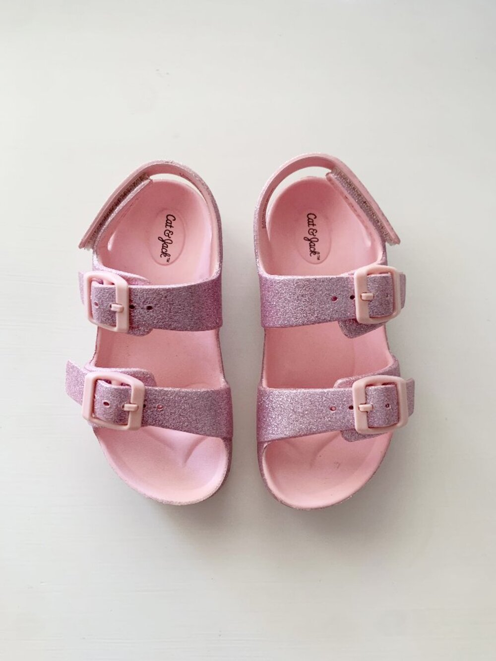 Cat & Jack Pink Glitter Sandals • Toddler Size 9